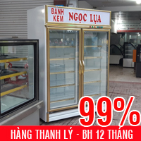 Tủ mát cũ trưng bày bánh kem 2 cánh cửa Đài Loan