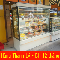 Tủ mát cũ trưng bày bánh vuông 5 tầng