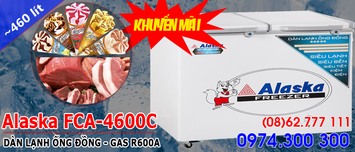 Tủ đ&ocirc;ng m&aacute;t Alaska FCA-4600C