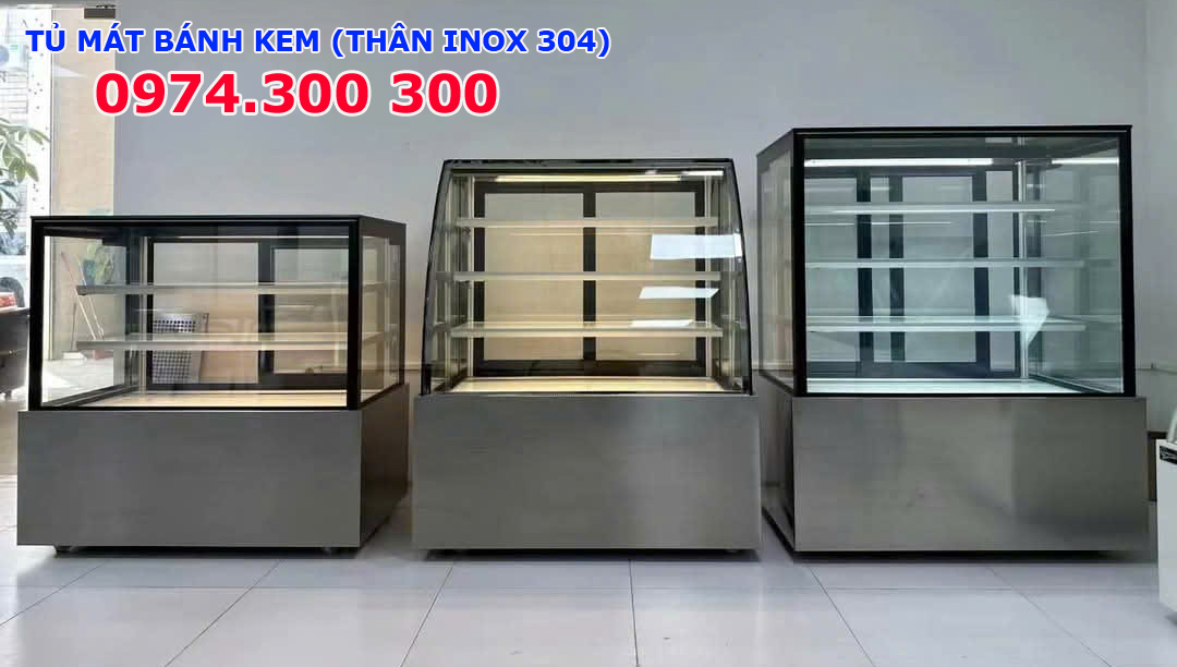 tủ bánh kem 3 tầng inox