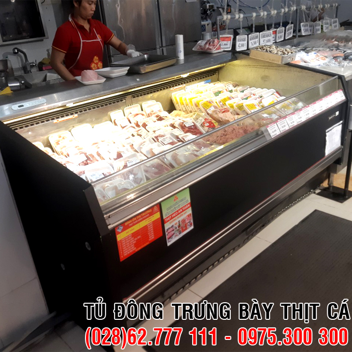 Thanh l&yacute; tủ đ&ocirc;ng trưng b&agrave;y Thịt tươi sống trong si&ecirc;u thị 