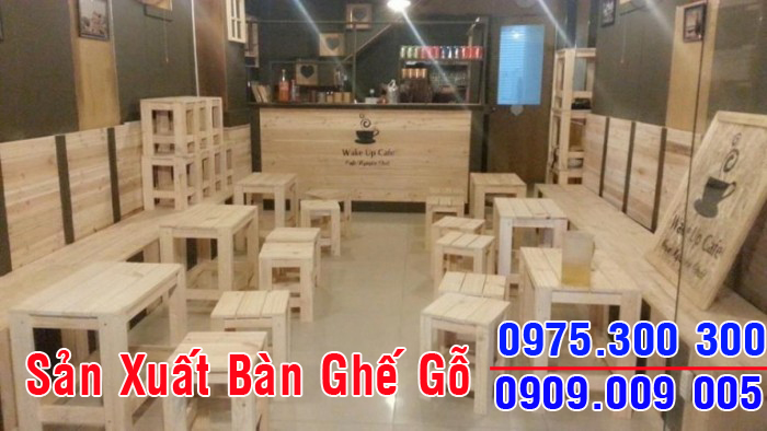 b&agrave;n Ghế gỗ qu&aacute;n cafe mẫu đẹp