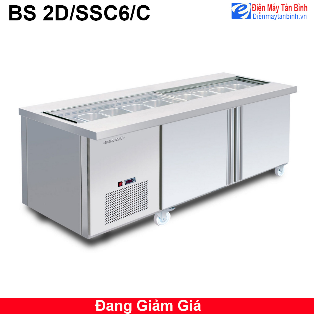 Bàn lạnh chế biến thực phẩm Berjaya BS 2D/SSC6/C