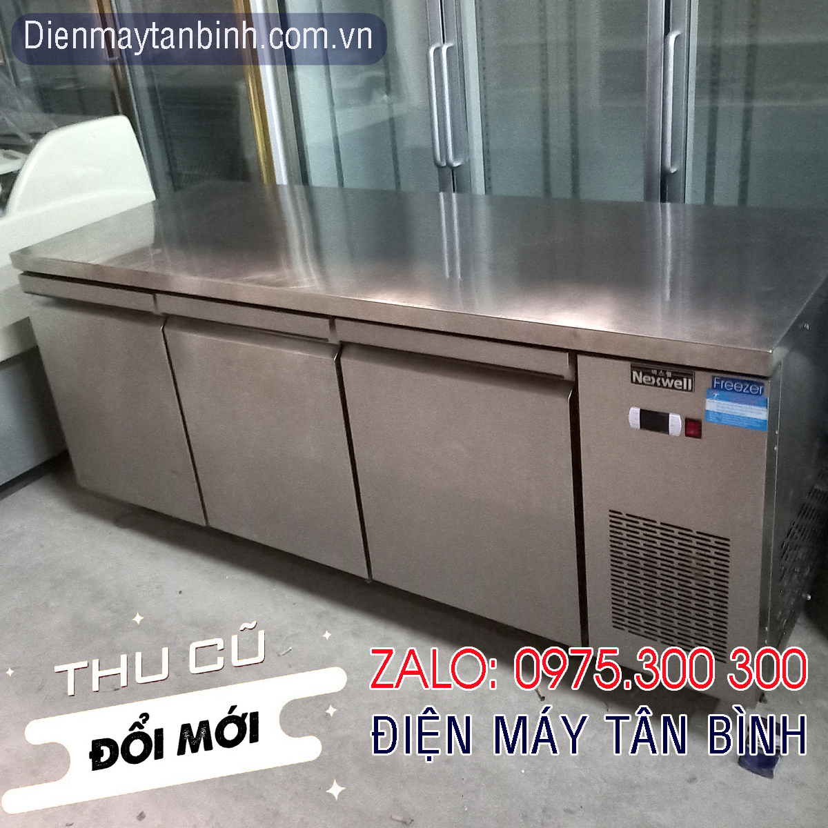 Tủ mát inox nhà hàng 1m8 nằm ngang dài 1m8 Nexwell