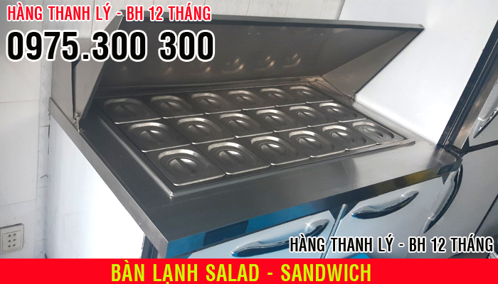 B&agrave;n lạnh Salad, Sandwich, b&aacute;n tr&agrave; sữa, Cắt khay inox theo y&ecirc;u cầu