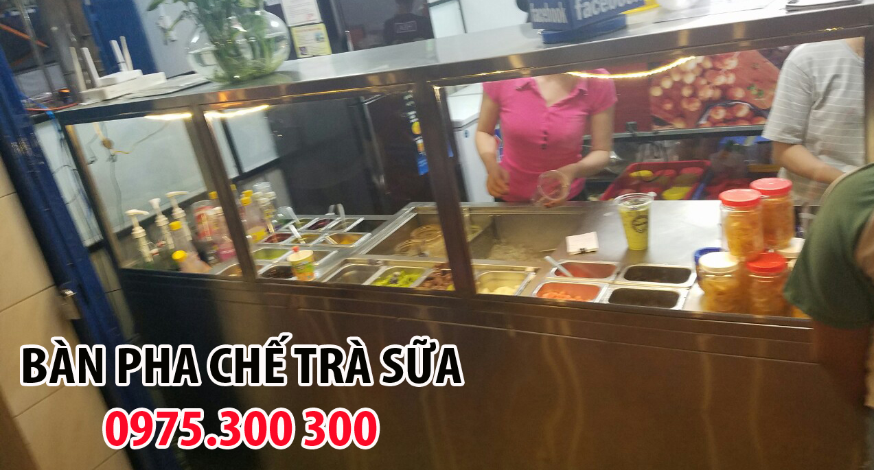 B&agrave;n pha chế tr&agrave; sữa