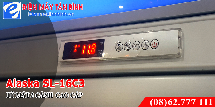 bảng điều khiển tủ m&aacute;t 3 cửa alaska sl-16c3