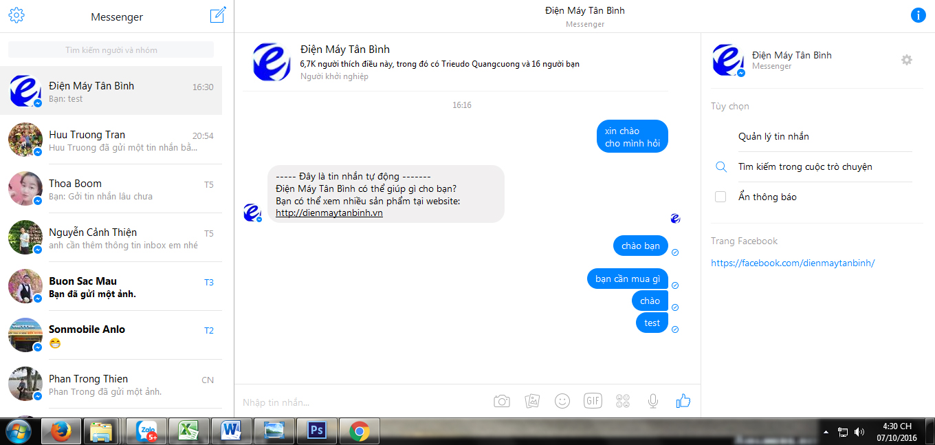 Hướng dẫn cách chèn code Live Chat Facebook vào website