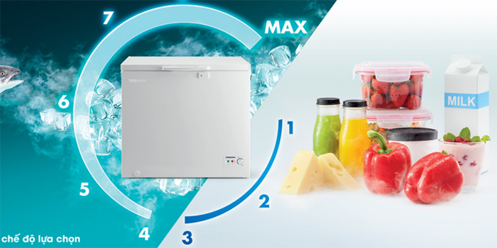 Tủ đ&ocirc;ng 198L Toshiba CR-A198V gas R-600A