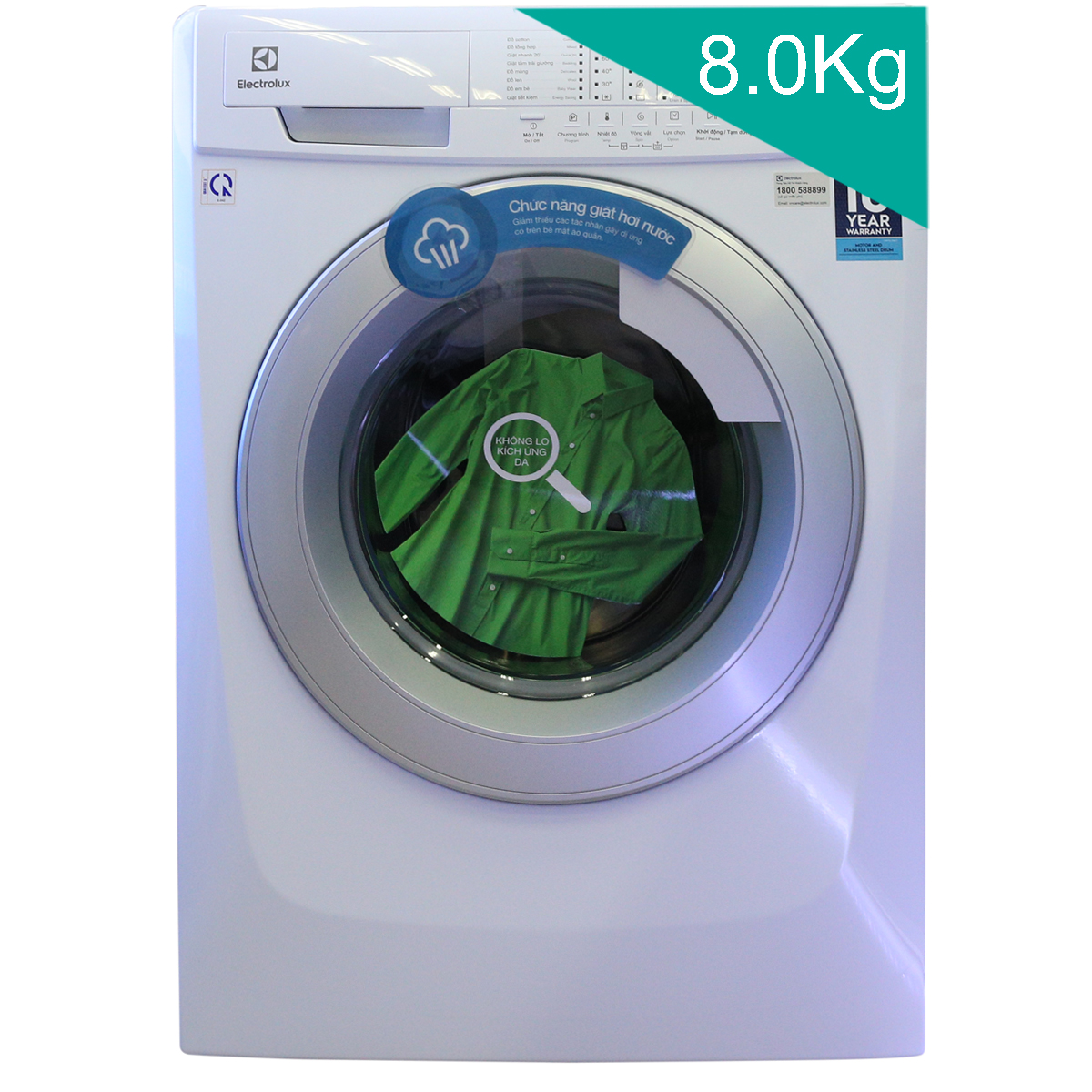 Máy giặt lồng ngang 8kg inverter Electrolux EWF10844