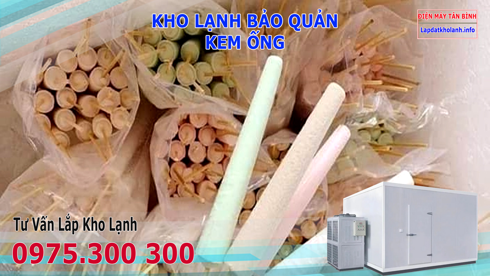 Lắp đặt kho lạnh bảo quản Kem Cây Lắc đá Muối, Kem Ống