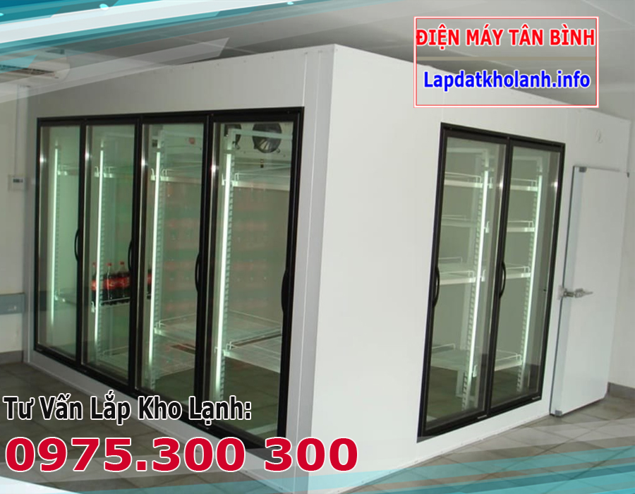 kho lạnh cửa kính trưng bày thực phẩm