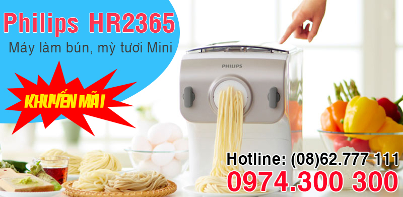 m&aacute;y l&agrave;m b&uacute;n tươi mỳ sợi Philips HR2365