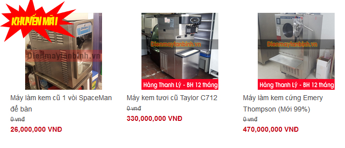M&aacute;y l&agrave;m kem tươi cũ gi&aacute; rẻ