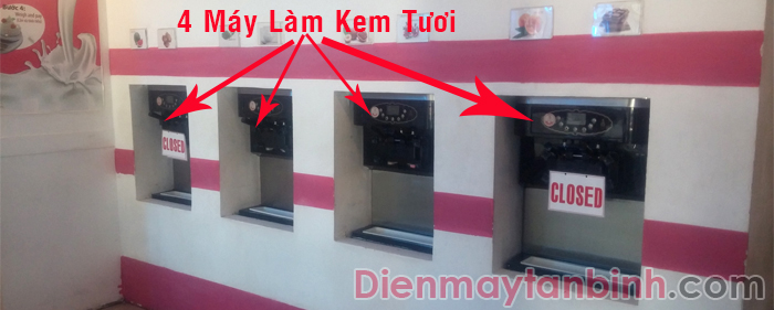 Trang bị m&aacute;y l&agrave;m kem tươi tự chọn