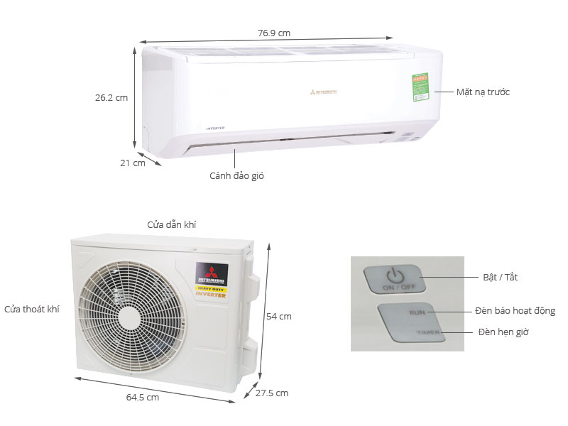 M&aacute;y lạnh Mitsubishi Heavy 1 HP SRK10YN-S5