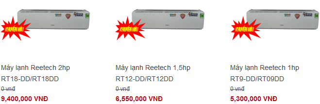 M&aacute;y lạnh Reetech khuyến m&atilde;i