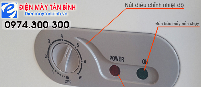 n&uacute;t điều chỉnh nhiệt độ tủ đ&ocirc;ng Pinimax