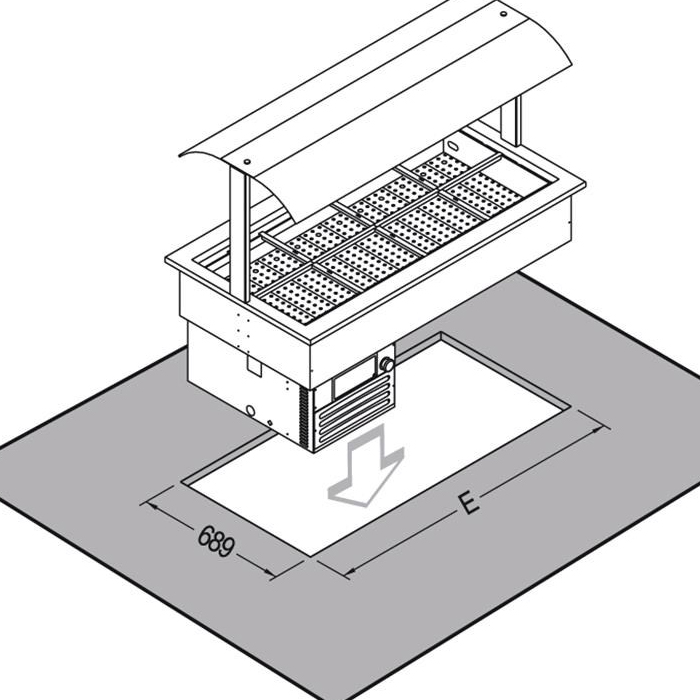 quầy l&agrave;m lạnh thức ăn, trưng b&agrave;y c&aacute; thịt