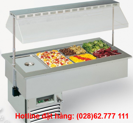 Quầy lạnh trưng b&agrave;y thức ăn c&aacute; thịt