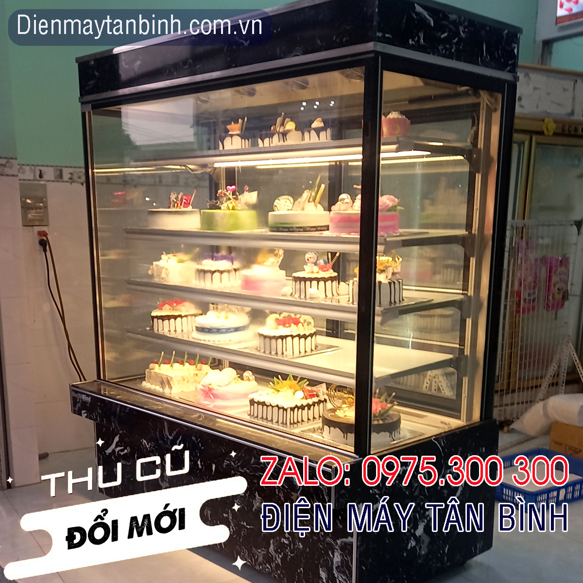 Bán tủ mát cũ bánh kem sinh nhật 5 tầng NorthWind (màu đen)