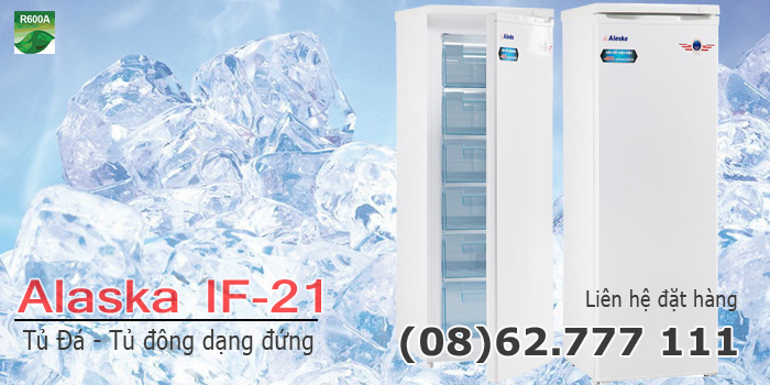 Tủ đ&ocirc;ng đứng Alaska IF-21, tủ l&agrave;m đ&aacute;