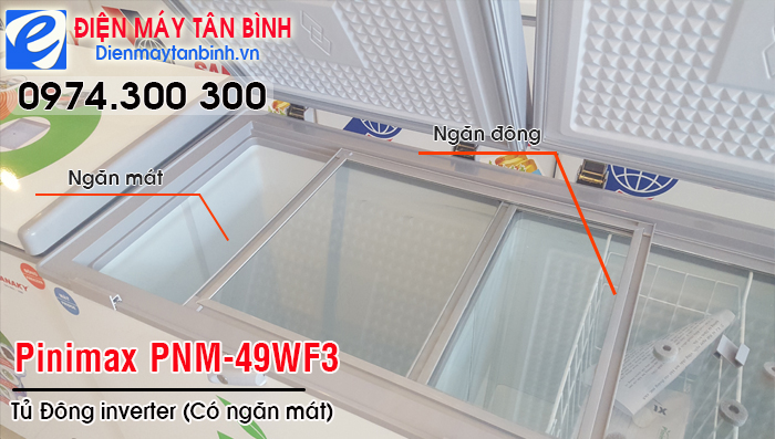 Tủ đ&ocirc;ng 2 ngăn Pinimax PNM-49WF3
