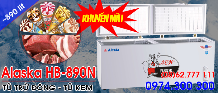Tủ đ&ocirc;ng Alaska HB-890N (890 l&iacute;t)