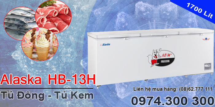 tủ đ&ocirc;ng Alaska HB-13H dung t&iacute;ch 1700 l&iacute;t