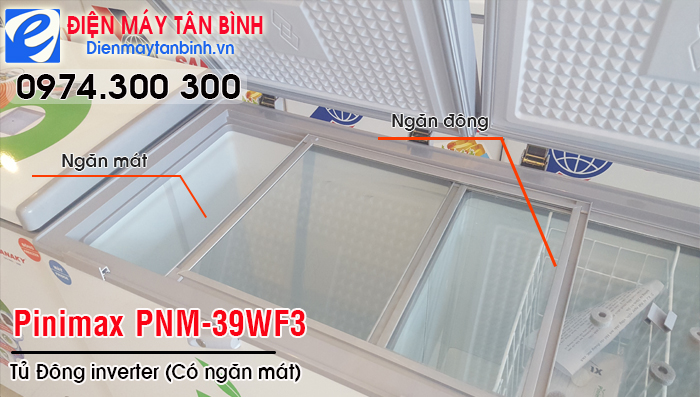Tủ đ&ocirc;ng 2 ngăn Pinimax PNM-39WF3