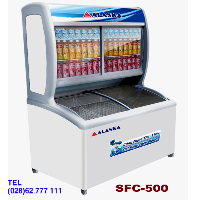 Tủ đông mát trưng bày kem nước ngọt ALASKA SFC-500