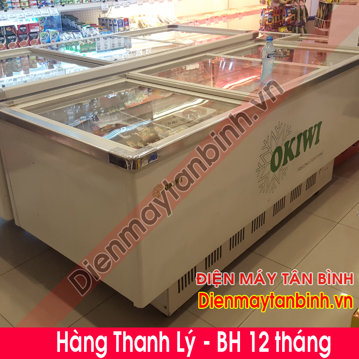 Tủ đông cũ kính lùa trưng bày Okiwi
