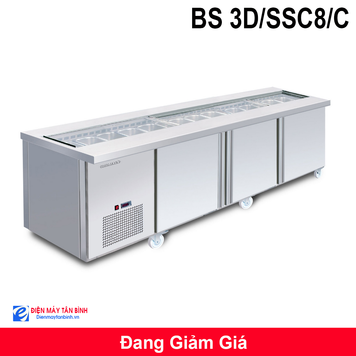 Tủ mát Salad có khay Berjaya BS 3D/SSC8/C