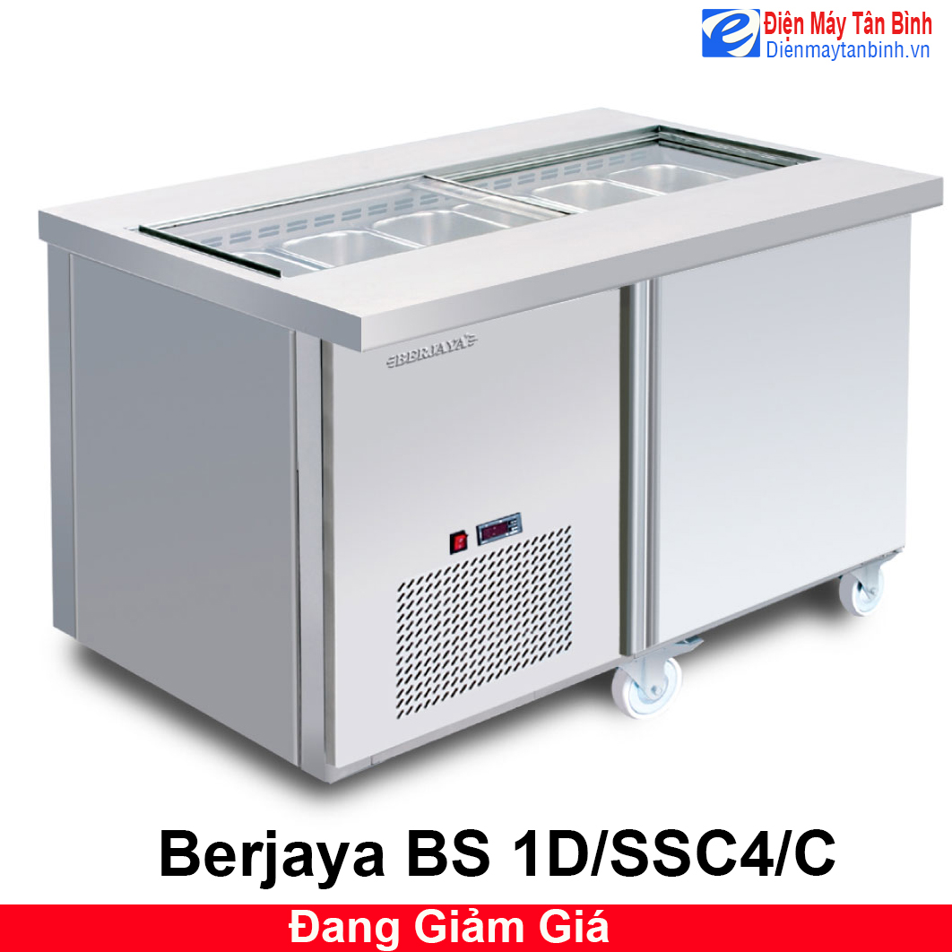 Tủ mát inox bàn thớt có khay Berjaya BS 1D/SSC4/C