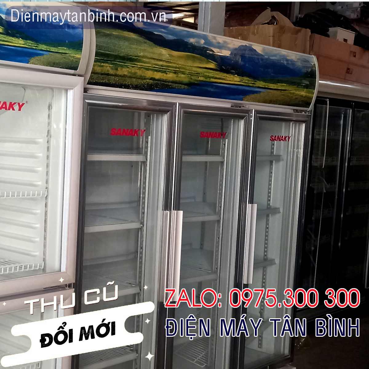 Bán Tủ mát cũ 3 cánh Sanaky 1500 lít giá rẻ