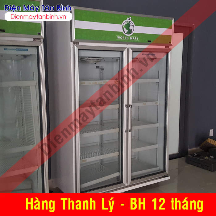 Tủ mát cũ 1000 lít 2 cánh cửa Sanden Intercool