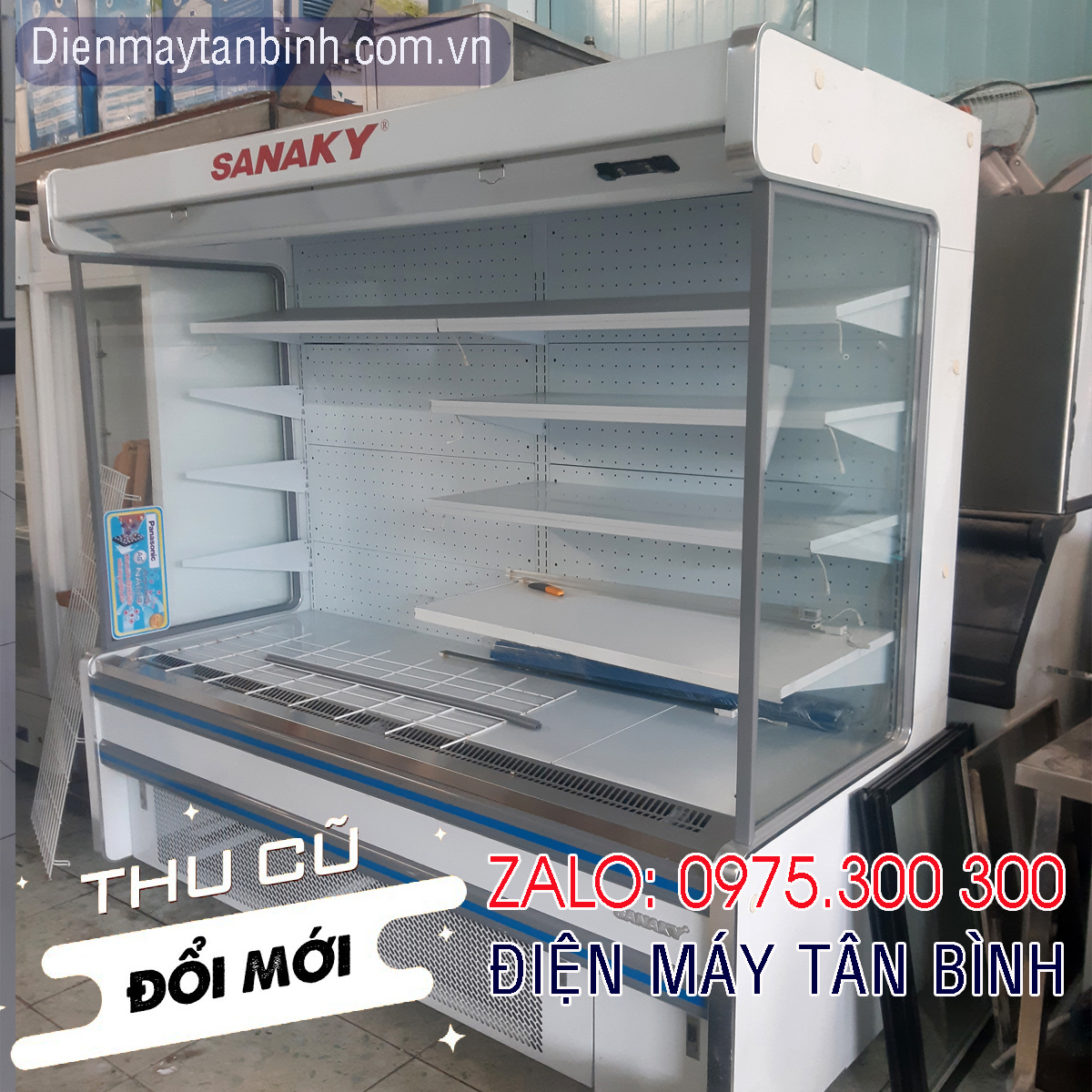 Thanh lý Tủ mát siêu thị Sanaky dài 2m5 cũ