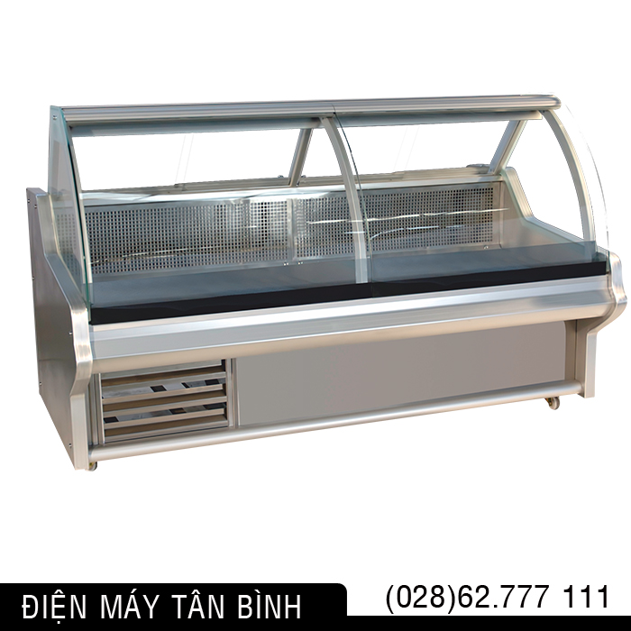 Tủ quầy lạnh kính cong trưng bày thịt heo tươi dài 2m
