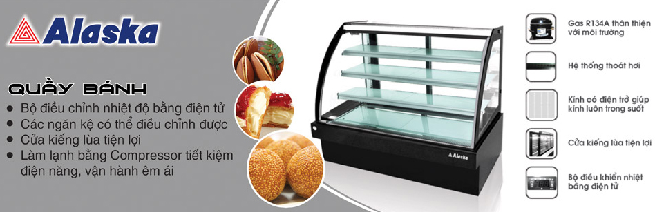 tu mat trung bay banh alaska G15J