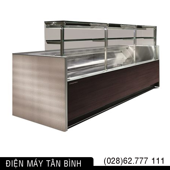 Quầy lạnh trưng bày thực phẩm siêu thị (kính vuông)