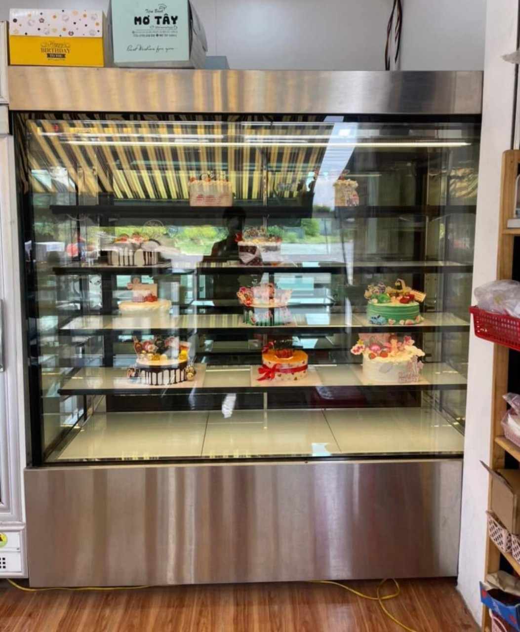 tủ bánh kem 5 tầng thân inox 304